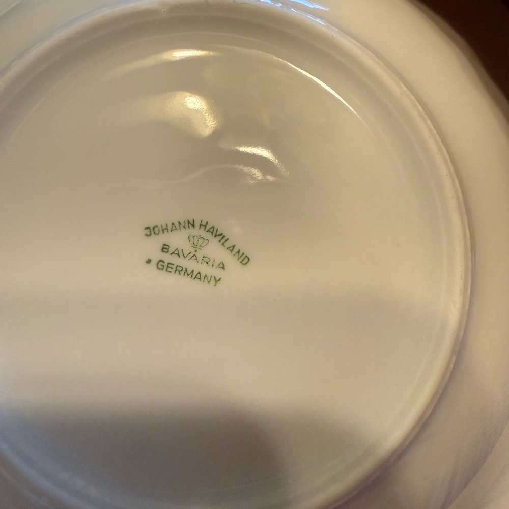 Johann Haviland Bavaria Germany Blue Garland Tea Cup Saucer Plates Set Of 4 - Picture 3 of 3